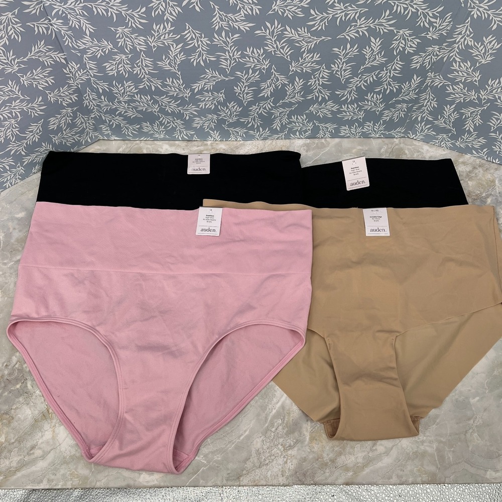 NEW lot Auden invisible no show seamless high rise briefs 4pr panties 1X 18
